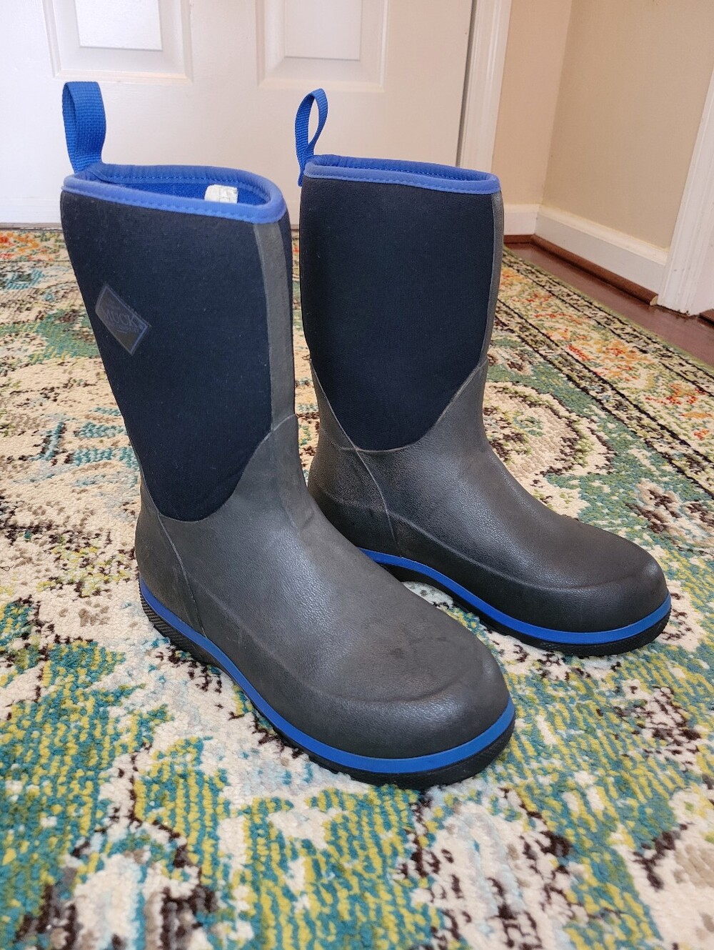 Muck Boot Element Blue Calf High Outdoor Boots, Size Kids 4